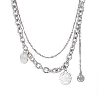 Titanium Steel Jewelry Necklace, with Zinc Alloy, polished & Unisex, 45cm,40cm,5cm 