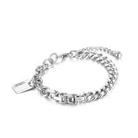 Titanium Steel Bracelet & Bangle, with 1.18lnch extender chain, polished, Unisex Approx 7.28 Inch 