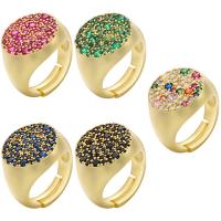 Brass Open Finger Ring, plated, micro pave cubic zirconia & for woman 17.5mm, Inner Approx 17mm 