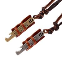 PU Leather Cord Necklace, Zinc Alloy, with PU Leather, Adjustable & fashion jewelry & Unisex 65-70cm,0.4cm 