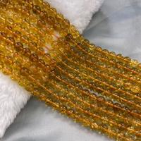 Cristal en jaune naturelles, perles de citrine, Rond, DIY, Jaune cm, Vendu par brin