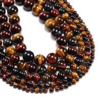 Tiger Eye Beads, Round, polished, DIY, brown cm 