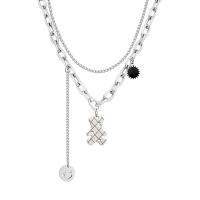 Fashion Multi Layer Necklace, Zinc Alloy, platinum color plated, for woman & multi-strand, 40cm,50cm 