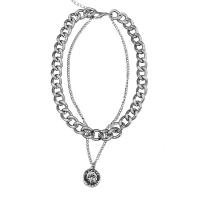 Rhinestone Zinc Alloy Necklace, with 1.96 lnch extender chain, plated & for woman & with rhinestone, lead & nickel free, 37cm,38cm Approx 14.57 Inch 