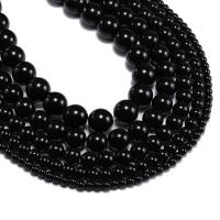 Glass Beads, Round, polished, DIY, black cm 