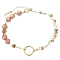 Quartz Bracelets, Strawberry Quartz, with Gold Filled, with 1.5 lnch extender chain, for woman, pink, 10mm,6mm Approx 6 Inch 