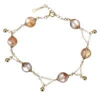 Quartz Bracelets, Phantom Quartz, with Gold Filled, 14K gold-filled, for woman, mixed colors  Approx 6.5 Inch 