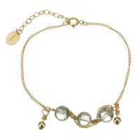 Bracelets quartz, Quartz Phantom Vert, avec Doublé or, pour femme, vert, 6mm,1mm Environ 6 pouce, Vendu par PC