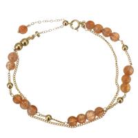 Bracelets quartz, Strawberry Quartz, avec Doublé or, pour femme, Or, 5mm,1mm Environ 7 pouce, Vendu par PC