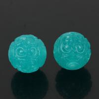 Amazonite Beads, ​Amazonite​, Round, Carved, DIY blue 