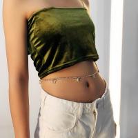 Zinklegierung Taillenkette, für Frau & mit Strass, keine, verkauft von PC