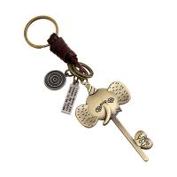 Zinc Alloy Key Clasp, with PU Leather, Elephant, Unisex 