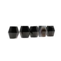 Бусины из натурального Черного Агата, Черный агат, Многоугольник, DIY, черный отверстие:Приблизительно 2mm, продается PC