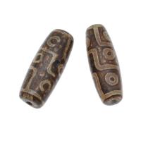 Natural Tibetan Agate Dzi Beads, Drum, DIY, brown Approx 2mm 
