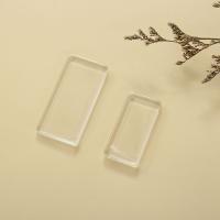 Cabujón de vidrio translúcido, Rectángular, pulido, Para la gema de tiempo cabochon & Bricolaje, claro, Vendido por UD
