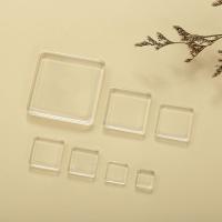 Transparent Glass Cabochon, Crystal,  Square, polished, for time gem cabochon, Crystal Clear 