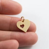 Stainless Steel Heart Pendants, plated, fashion jewelry & DIY 