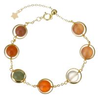 Yunnan Red Agate Bracelet, Yanyuan Agate, with Gold Filled, 14K gold-filled, for woman, multi-colored Approx 8 Inch 