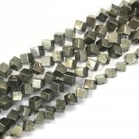 Pyrite dorée perles, cadre, poli, DIY, vert cm, Vendu par brin