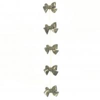 Goldene Pyrit Perlen, Schleife, poliert, DIY, grün, 27x20x5mm, Länge:38 cm, 10PCs/Strang, verkauft von Strang