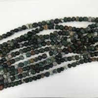 Perles en pierre d'agate mousse naturelle, pepite, DIY, vert, 8-10mm cm, Vendu par brin