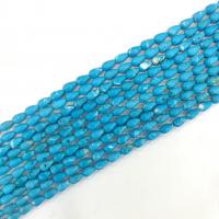 Türkis Naturperlen, Tropfen, poliert, DIY, blau, 6x9mm, Länge:38 cm, verkauft von Strang