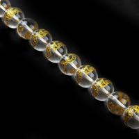 Natural Clear Quartz Beads, Round, gilding, 12mm Approx 2mm Inch, Approx 