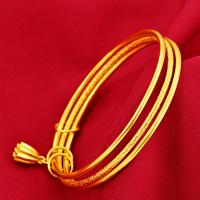 Brass Bangle, 24K gold plated, for woman, 2.2mm, Inner Approx 60mm 