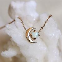 Zinc Alloy Necklace, with Gemstone, plated, for woman Approx 17.72 Inch 