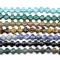 Mixed Gemstone Beads, Natural Stone, Cross, polished, DIY 12mm cm 