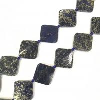 Blue Pyrite Beads, Rhombus, polished, DIY, 30mm cm 