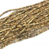 Landschafts-Jaspis Perlen, Bild Jaspis, Abakus,Rechenbrett, poliert, DIY, gelb, 4x6mm, Länge:38 cm, 101PCs/Strang, verkauft von Strang