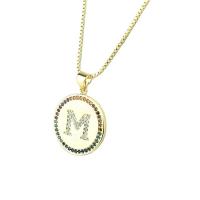 Cubic Zircon Micro Pave Brass Necklace, gold color plated & micro pave cubic zirconia & for woman Approx 19.68 Inch 
