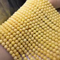 Beeswax Beads, Round, polished, DIY, yellow cm 
