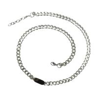 Ожерелье из нержавеющей стали ювелирные изделия, нержавеющая сталь, Мужская, серебряный длина:47 см, продается PC