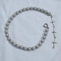 Collar de la joyería de titanio, Partículas de acero, con perla, pulido, para mujer, plateado, longitud:46 cm, Vendido por UD