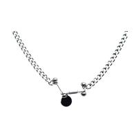 Titanium Steel Jewelry Necklace, for woman, silver color cm 