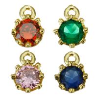 Cubic Zirconia Brass Pendants, gold color plated, micro pave cubic zirconia Approx 1mm 
