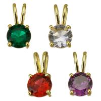 Cubic Zirconia Brass Pendants, gold color plated, micro pave cubic zirconia Approx 