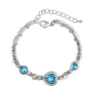 Zinc bracelets en strass en alliage , alliage de zinc, avec 1.97inch chaînes de rallonge, bijoux de mode & pour femme & avec strass, plus de couleurs à choisir .89 pouce, Vendu par PC