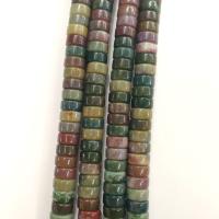 Natürliche Indian Achat Perlen, Indischer Achat, flache Runde, poliert, DIY, gemischte Farben, 12x6mm, Länge:38 cm, 65PCs/Strang, verkauft von Strang