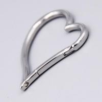 Stainless Steel Jewelry Clasp, Heart, polished, DIY 