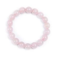 Quartz Bracelets, Rose Quartz, Round & for woman, pink Approx 7.48 Inch 
