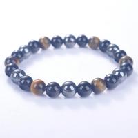 Gemstone Bracelets, Natural Stone, Round, Unisex, blue, 8mm cm 