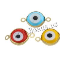 Evil Eye Jewelry Connector, Acrylic, with Brass & 1/1 loop, mixed colors Approx 2mm 
