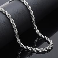 Cadena del collar de acero inoxidable, pulido, Cadena de cuerda francesa & Bricolaje & unisexo, Vendido por UD