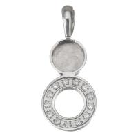 Stainless Steel Pendant Setting, DIY & with rhinestone, original color 8mm Approx 6mm 