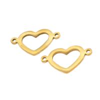 Stainless Steel Charm Connector, Heart 