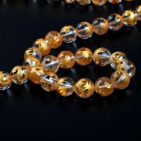 Natural Clear Quartz Beads, Round, gilding, 12mm Approx 2mm .7 Inch, Approx 