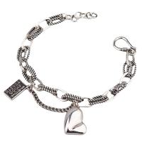 Bracelets en laiton, Placage de couleur argentée, pour femme Environ 7.87 pouce, Vendu par PC